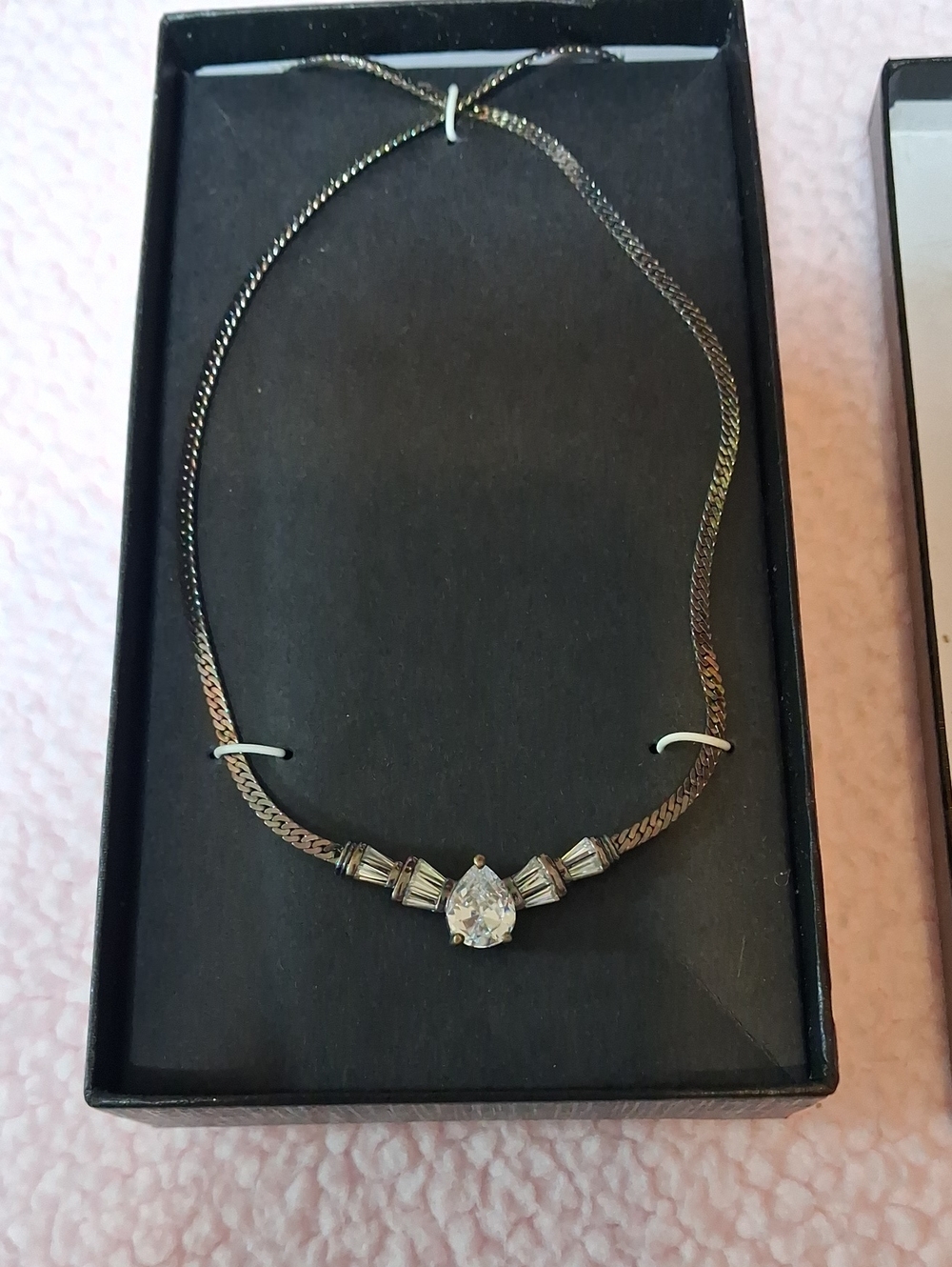 Silver-Tone Teardrop Pendant Necklace - Women's Jewelry